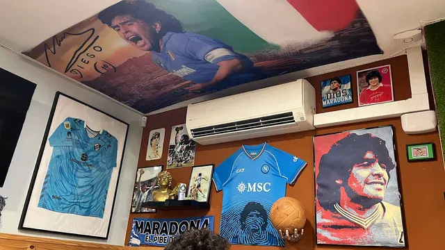 Decoración futbolera argentina Maradona